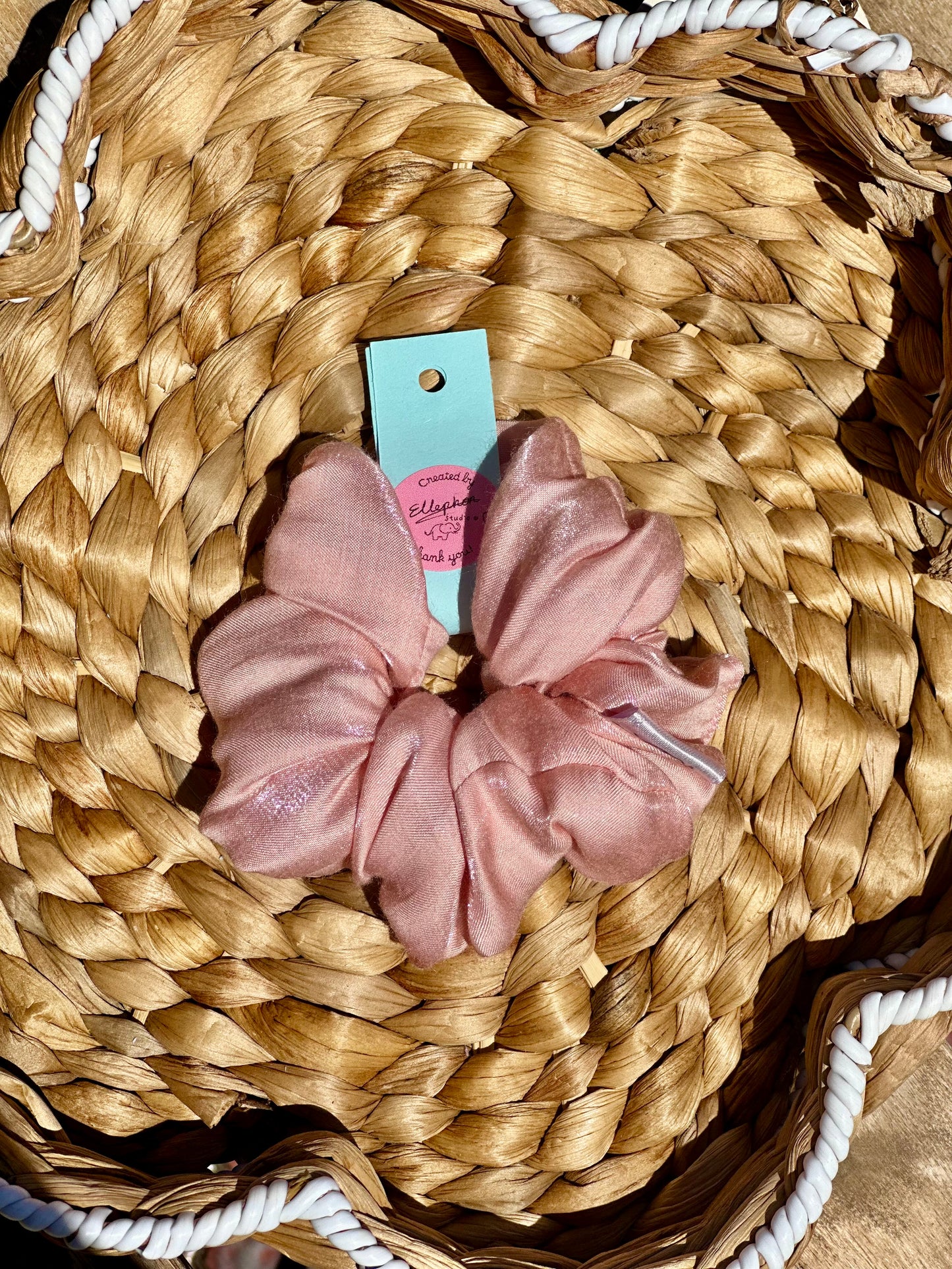 Shimmery Peach Hair Scrunchie