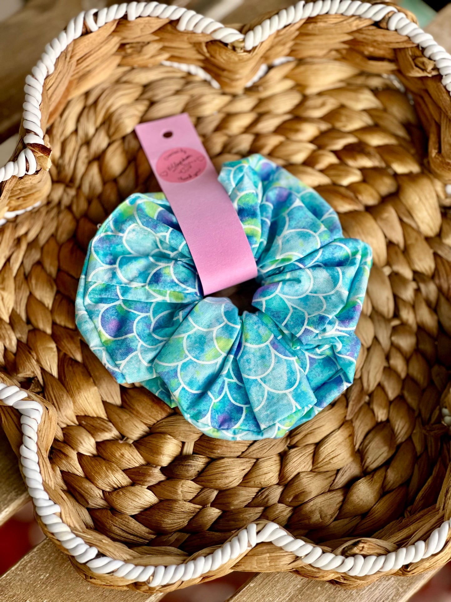 Blue Mermaid Hair Scrunchie