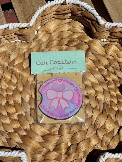 Sweet Ribbon Car Coasters (Pack of 2)