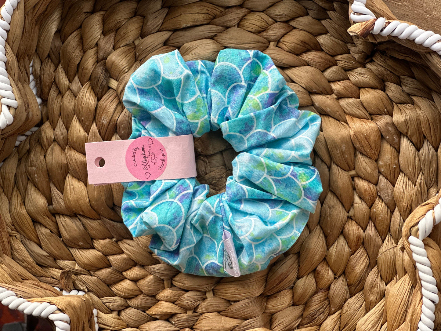Blue Mermaid Hair Scrunchie