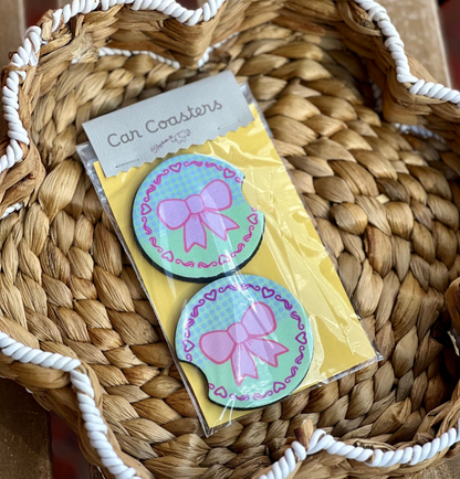 Sweet Ribbon Car Coasters (Pack of 2)