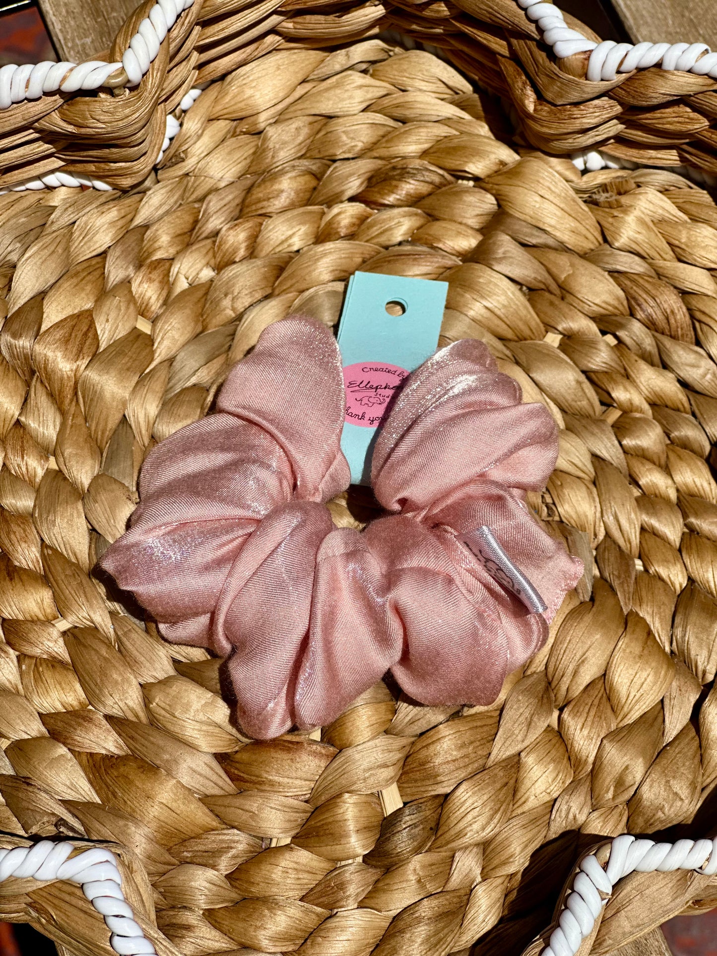 Shimmery Peach Hair Scrunchie