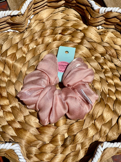 Shimmery Peach Hair Scrunchie
