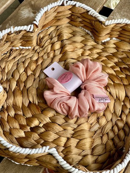 Shimmery Peach Hair Scrunchie